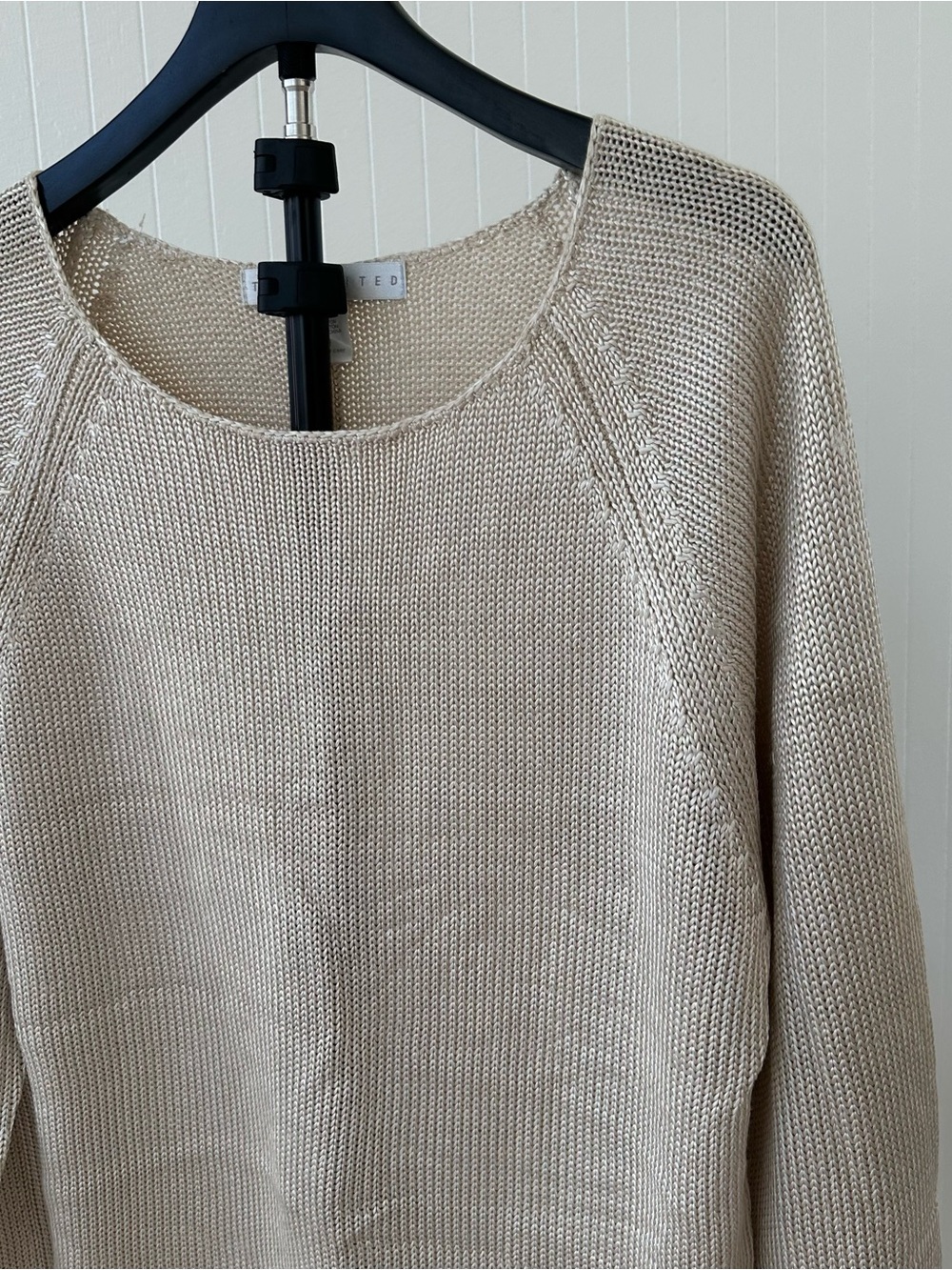 The Limited Cream Crewneck Knit Sweater
